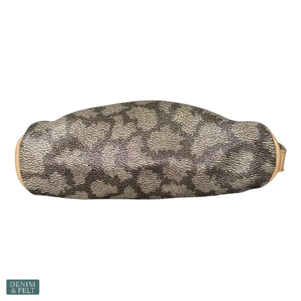 Yves Saint Laurent Monogram‎ Giraffe Print Canvas Clutch  Makeup Bag Beige Gray